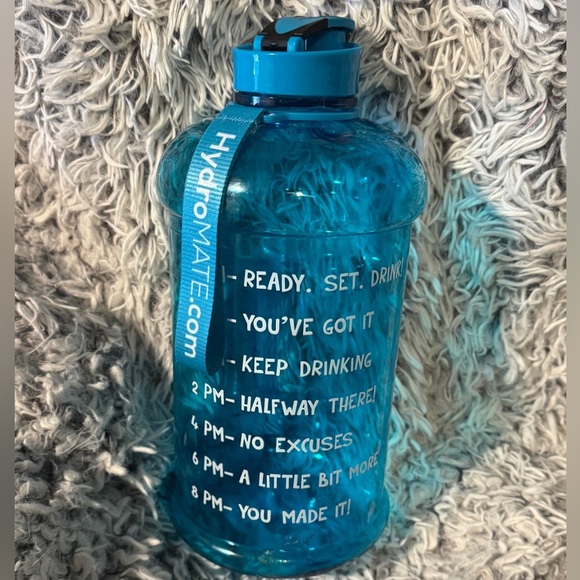 Hydromate 73 oz (2.2 liters) motivational water bottle, teal blue - Picture 1 of 7